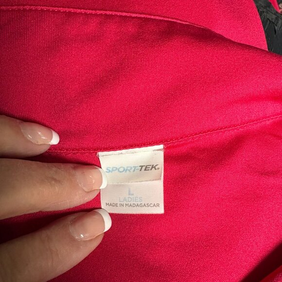 Sport-Tek Top Womens Size Large Fuchsia Long Sleeve Pullover Comfy Activewear - Picture 5 of 9